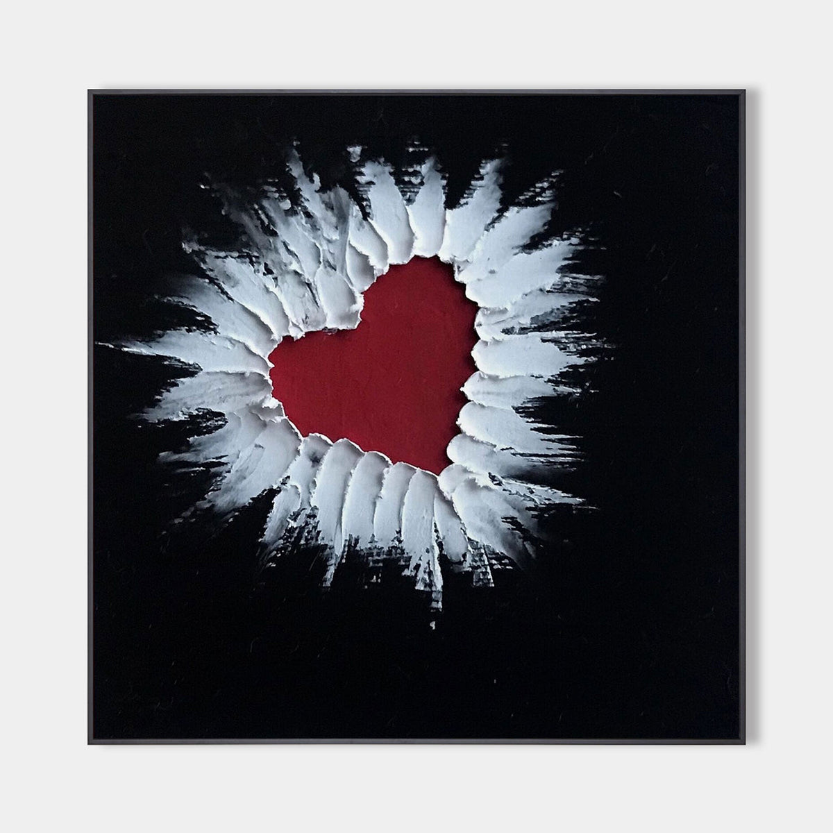 Texture Love Red Heart 3D Textured Painting