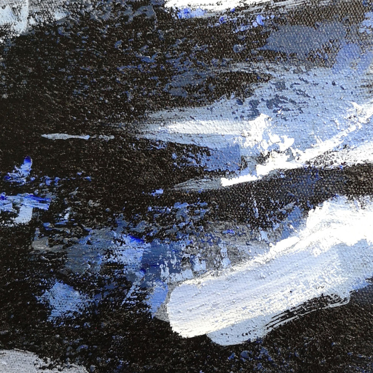 Deep Blue Blakc Abstract Painting