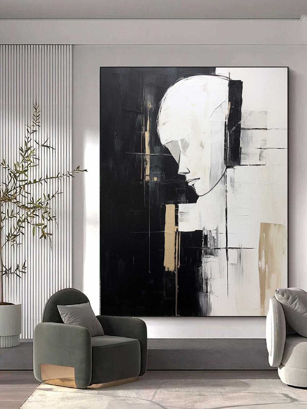 Contemporary Minimalist Art Portrait Painting