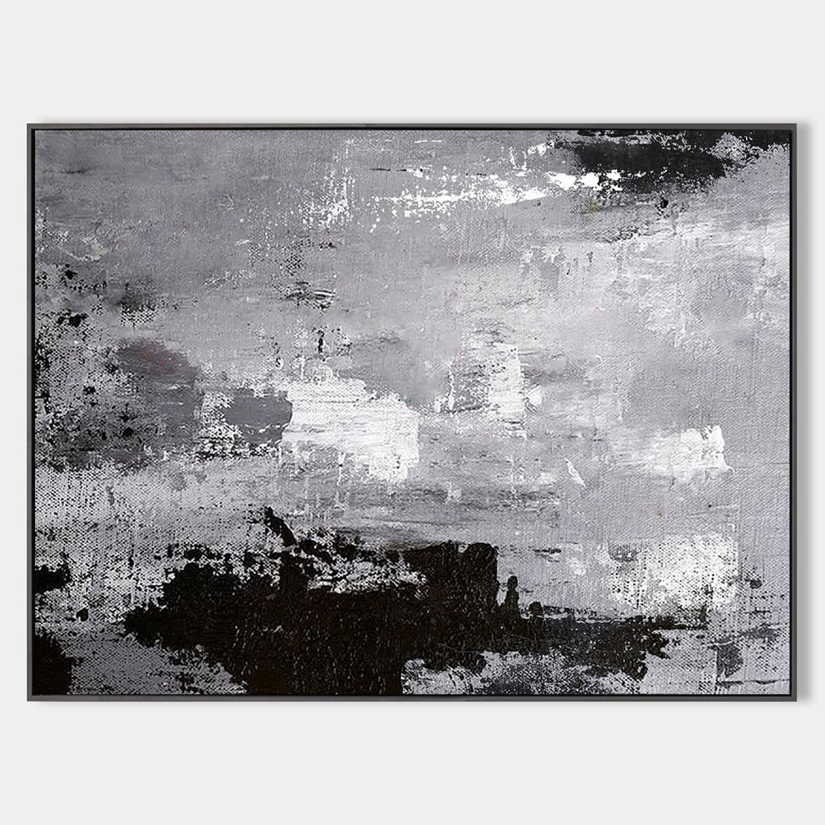 Black White Gray Abstract Art