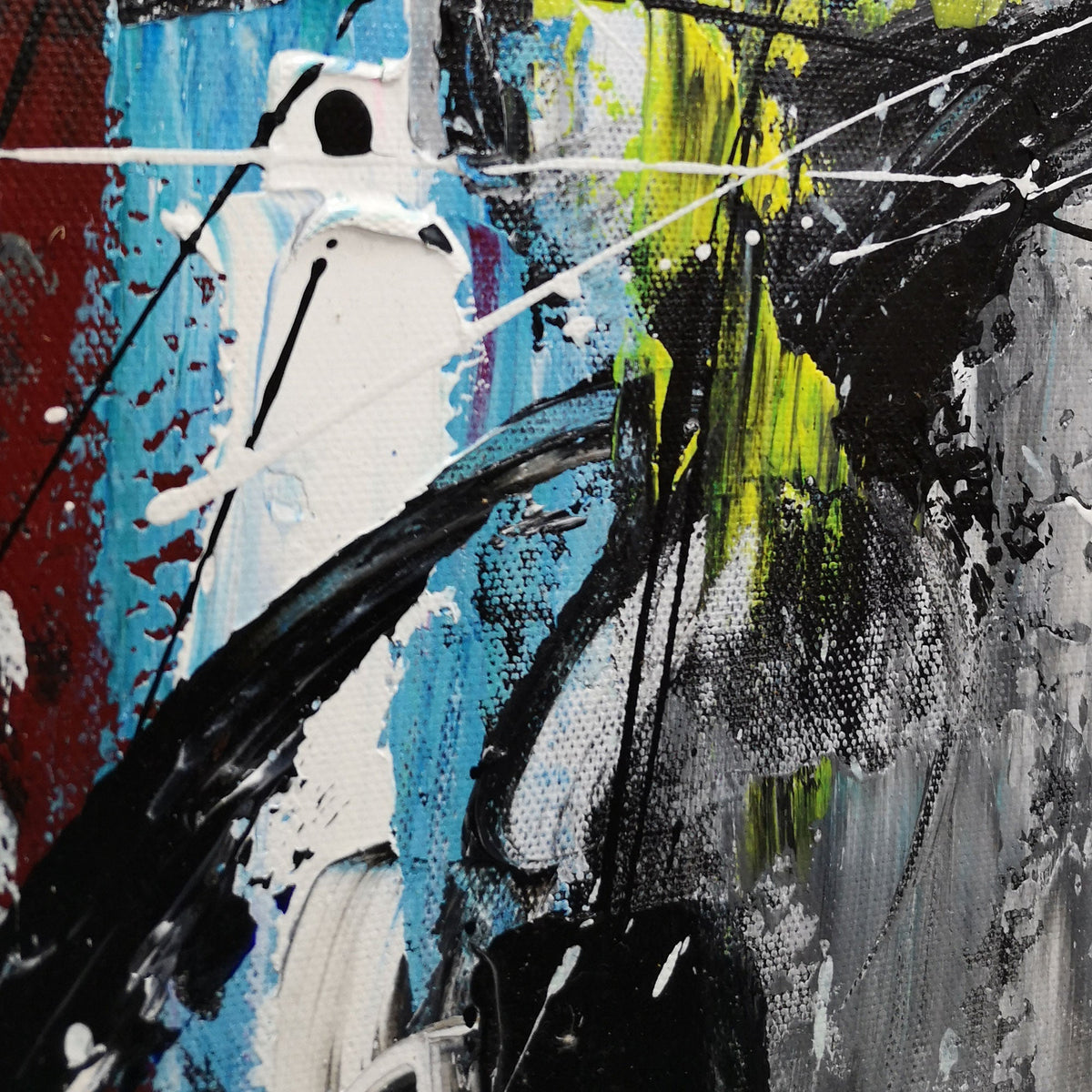 Wall Art Abstract Crimson Cityscape