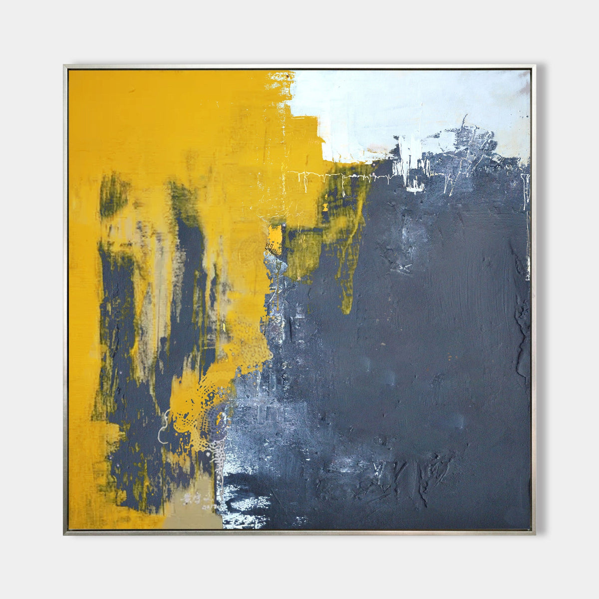 Yellow And Gray Abstract Art