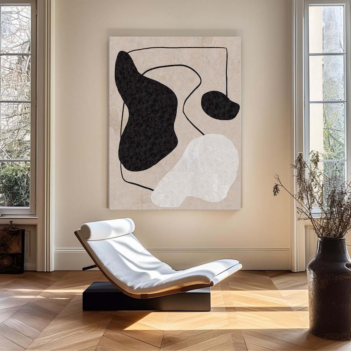 Wabi-Sabi Organic Abstract Oil Painting Hand Painted