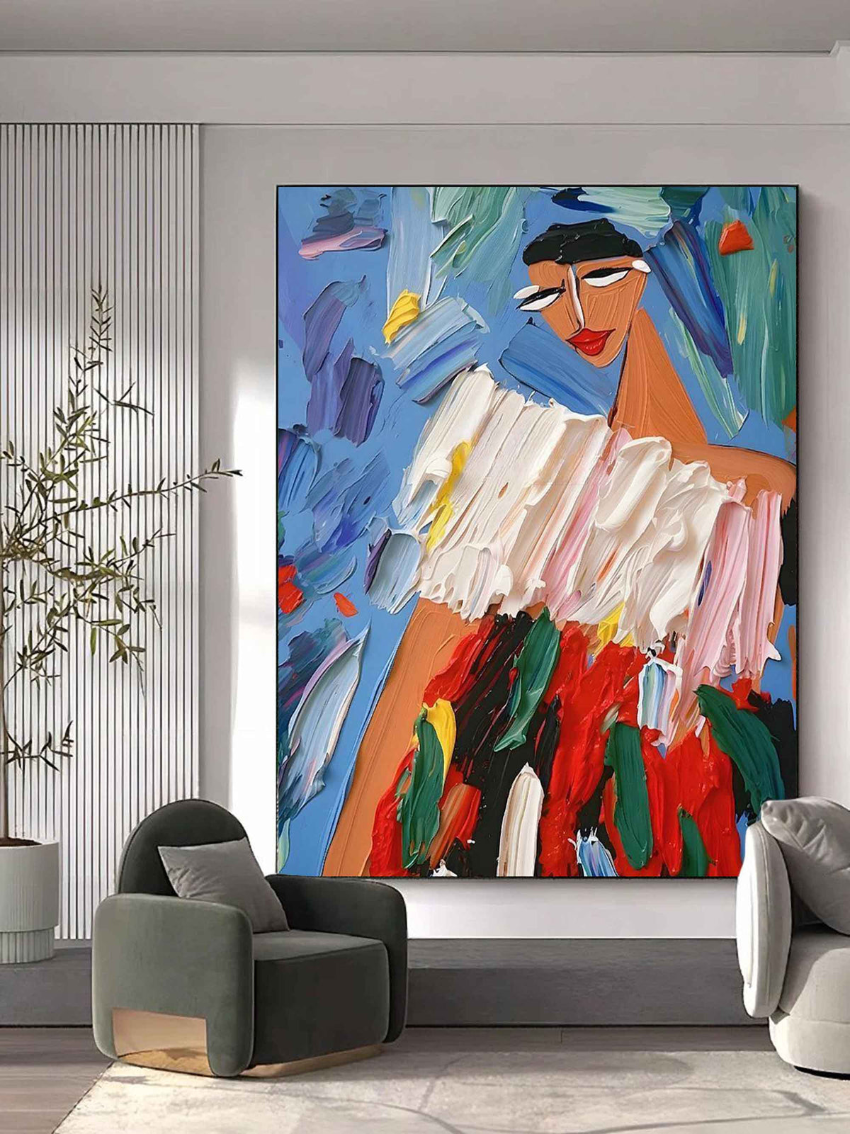 Wall Art Colorful Silhouette Vibrant Abstract
