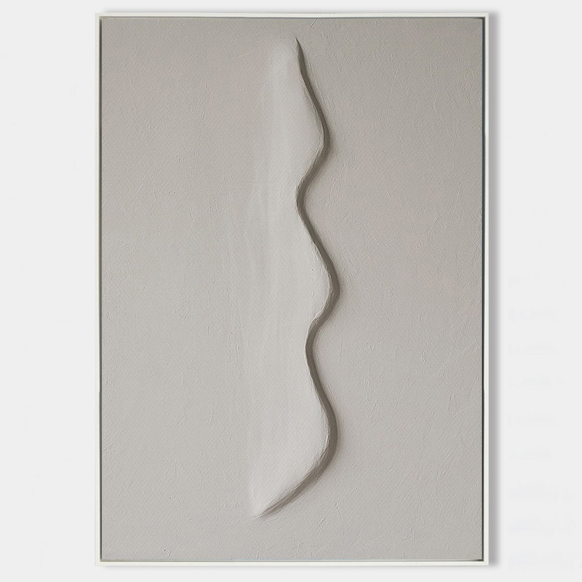 Wavy Relief Beige Textured Wall Canvas
