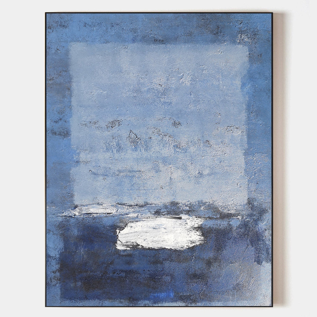 Luminous Blue Seascape Painting Vertical