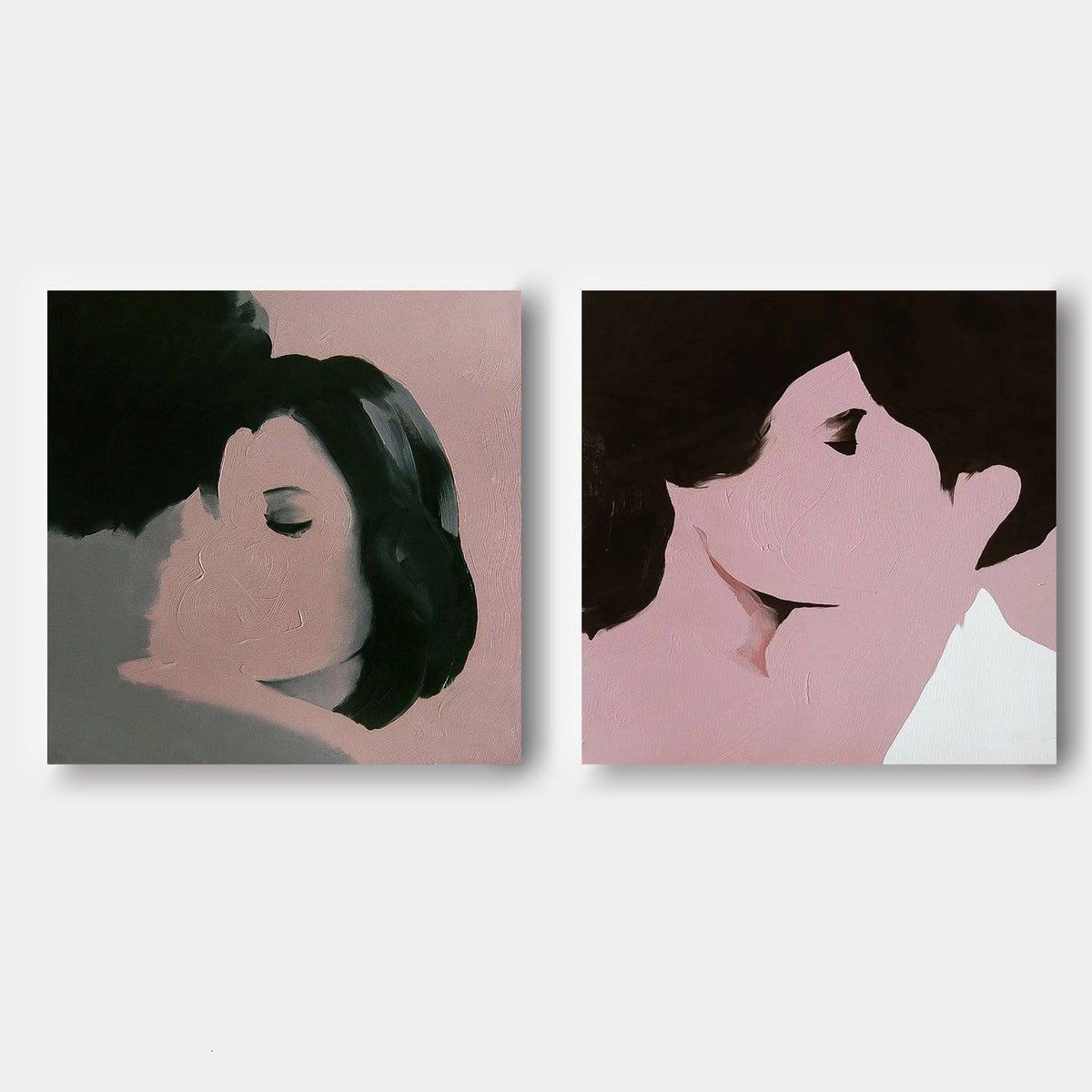 Minimalist Intimacy Diptych Painting