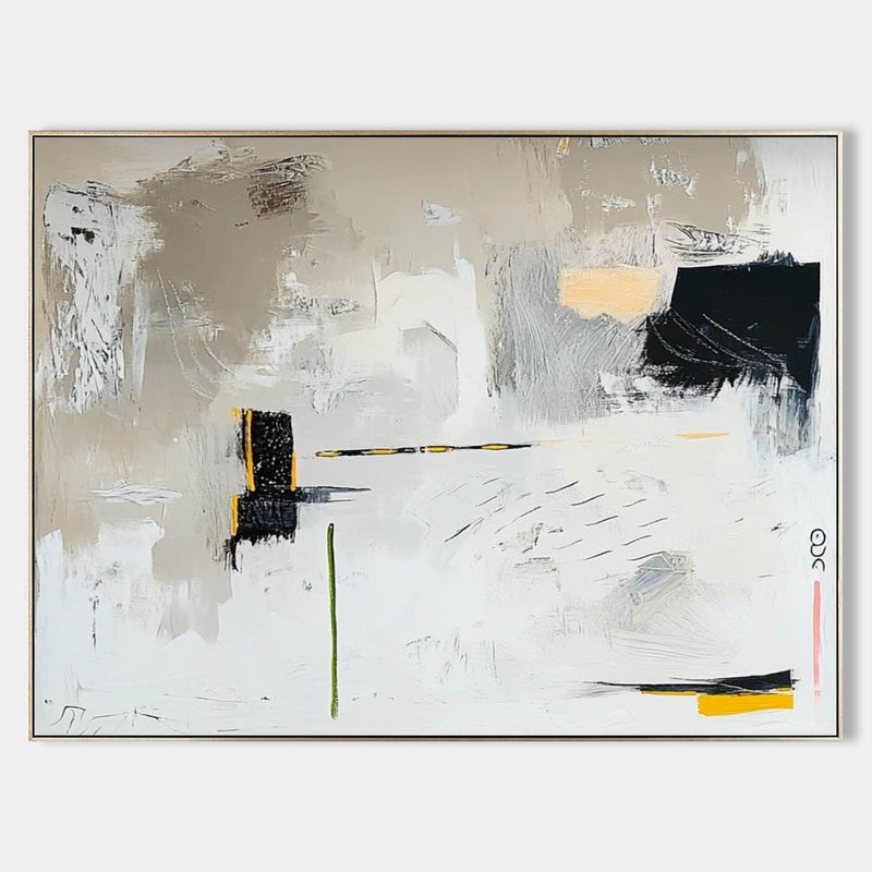 Wall Art Modern Geometric Abstract Black Yellow