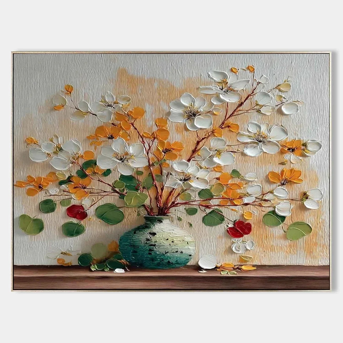 Autumn Floral Bouquet Impasto Painting