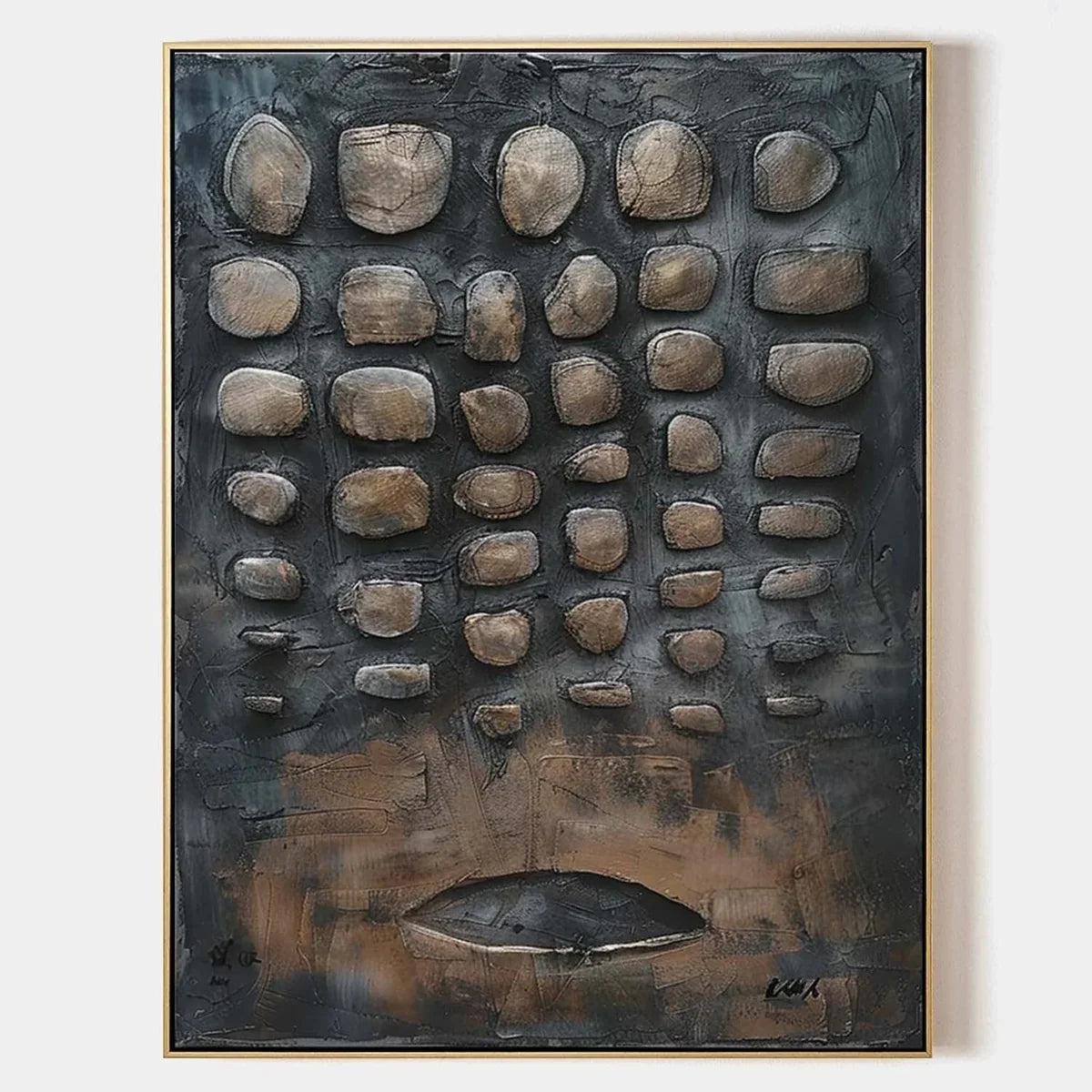 Wall Art Assemblage Textured Monochrome