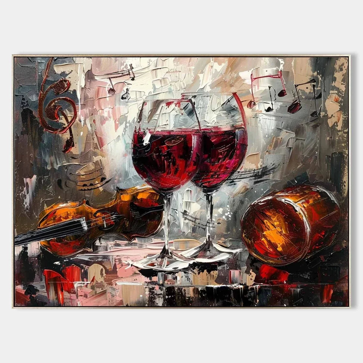 Wall Art Lyrical Textured Wine Glass