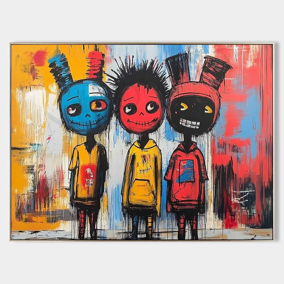 Wall Art Neo Expressionist Trio Skull