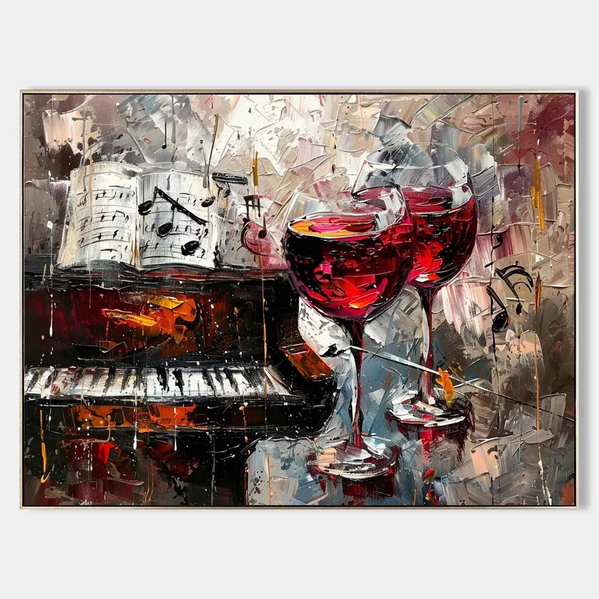 Wall Art Melodic Textured Wine Glass