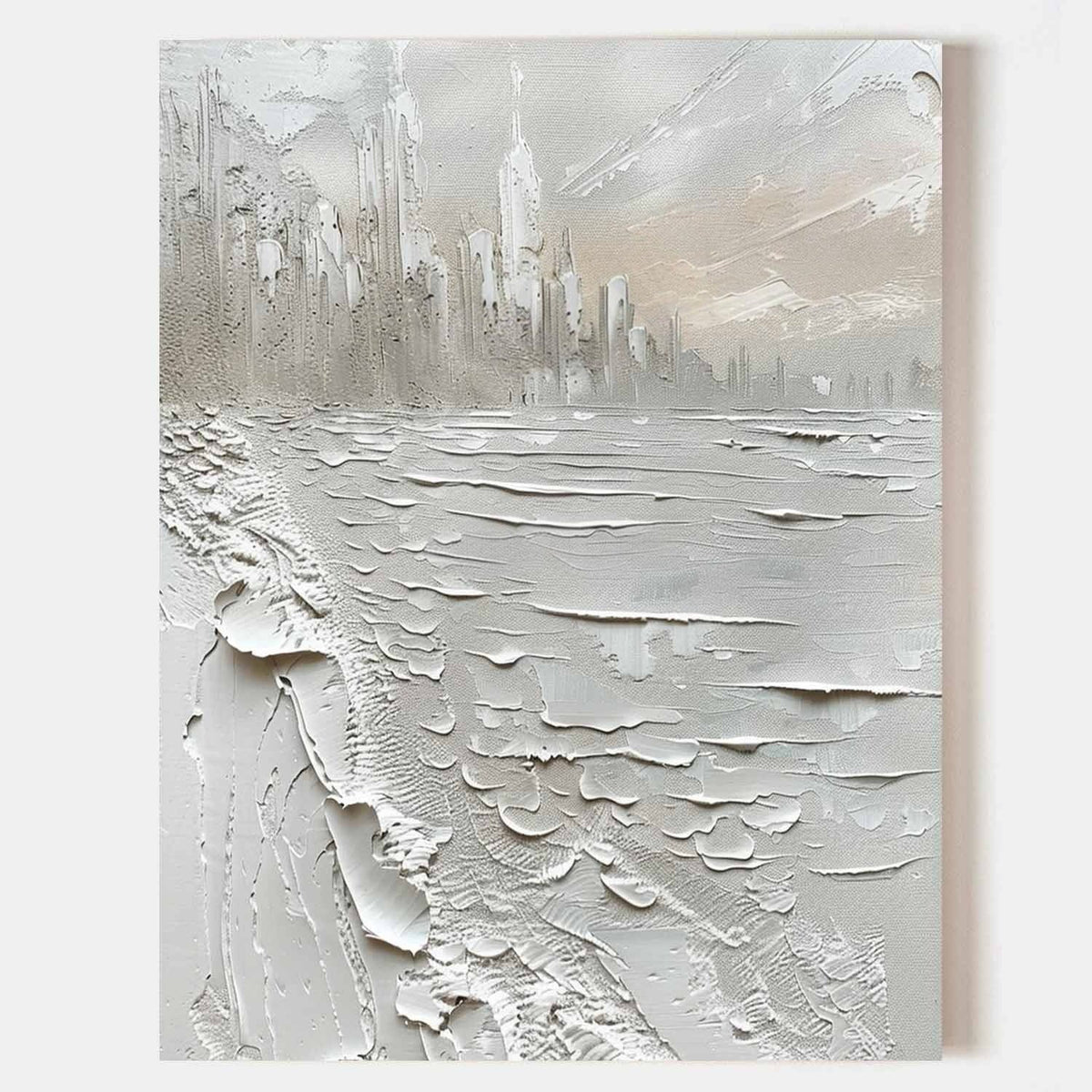 Wall Art Impasto Monochrome Cityscape