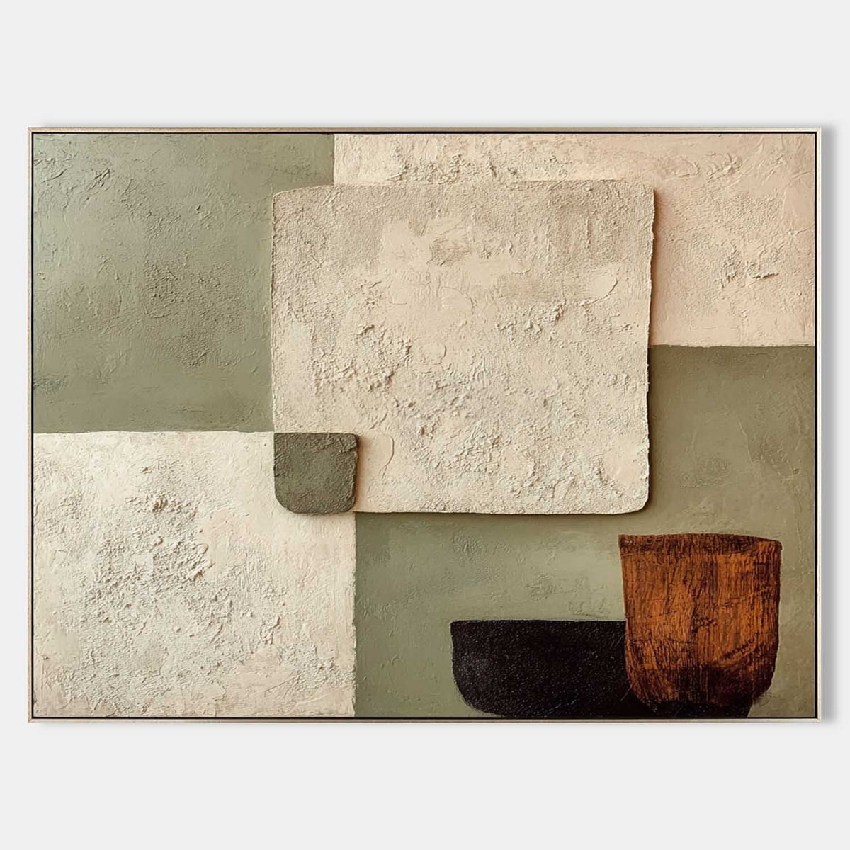 Wabi-Sabi Color Block Texture Painting - Neutralighting