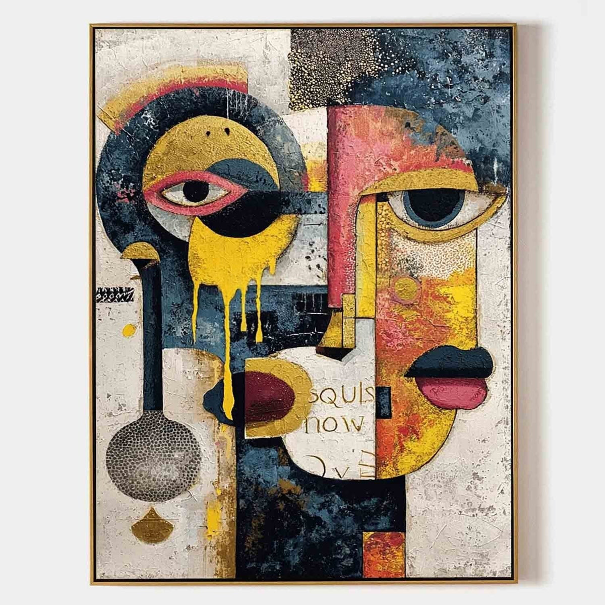 Cubist Dual Faces Abstract Painting - Neutralighting