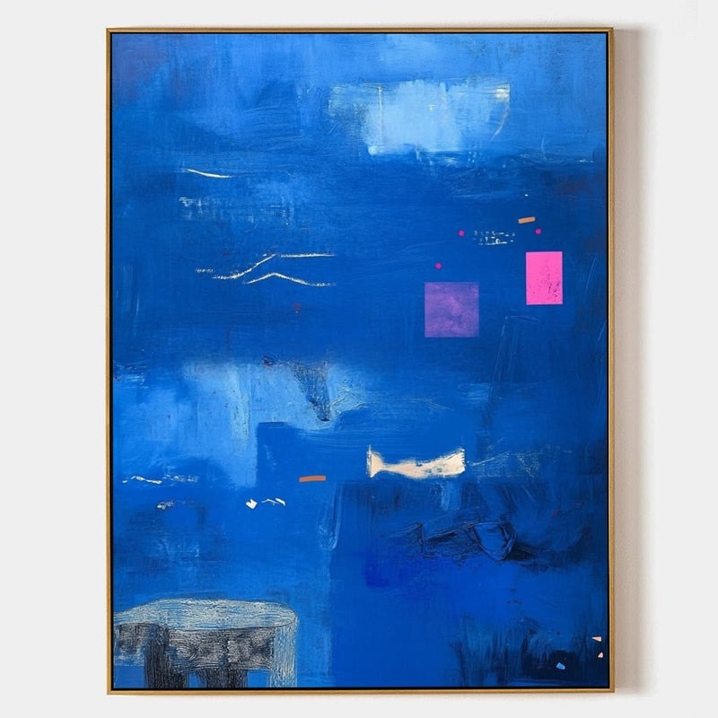 Wall Art Artistic Textured Vivid Blue