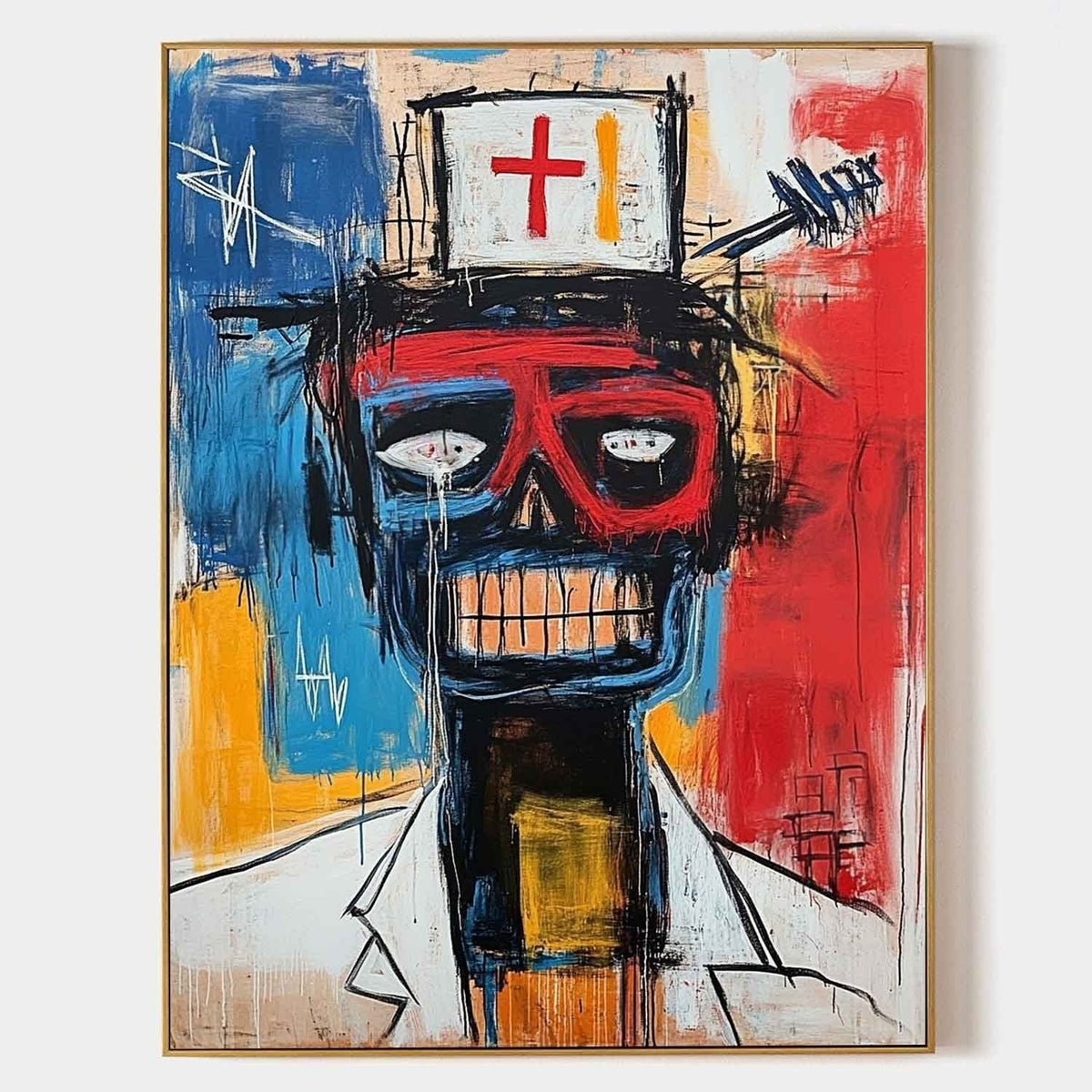 Wall Art Neo Expressionist Skull Figure