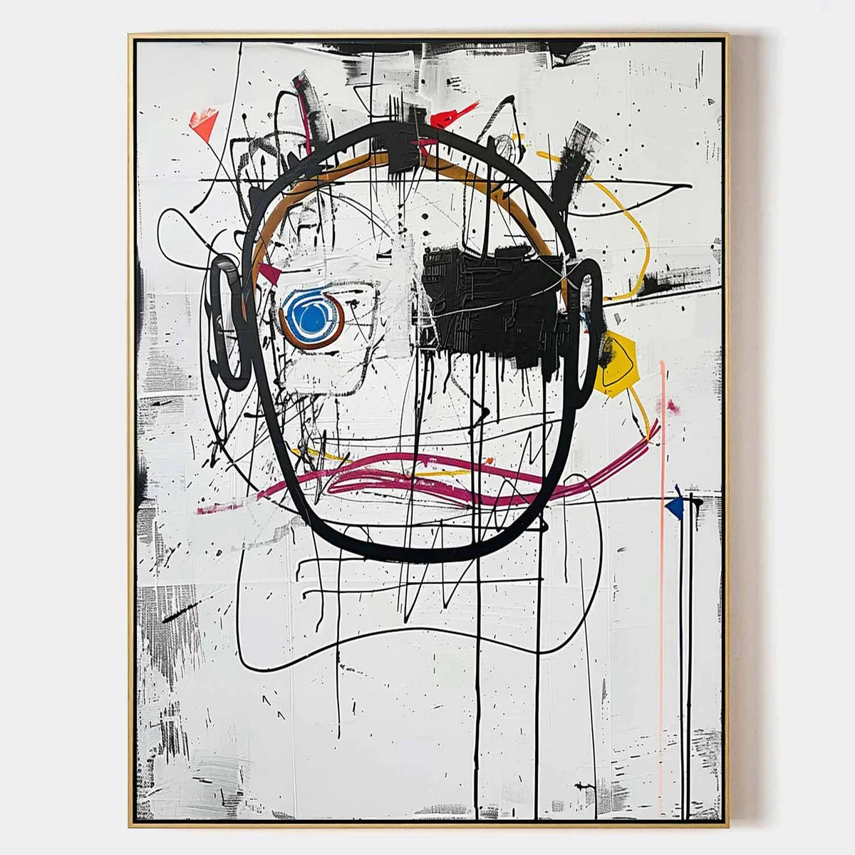 Expressive Graffiti Portrait Oil Painting Bold Line