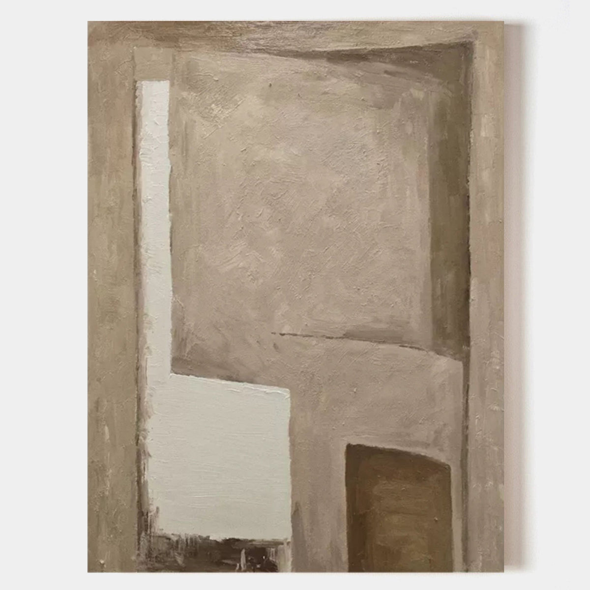 Wall Art Geometric Blocks Wabi-Sabi Warm Linen