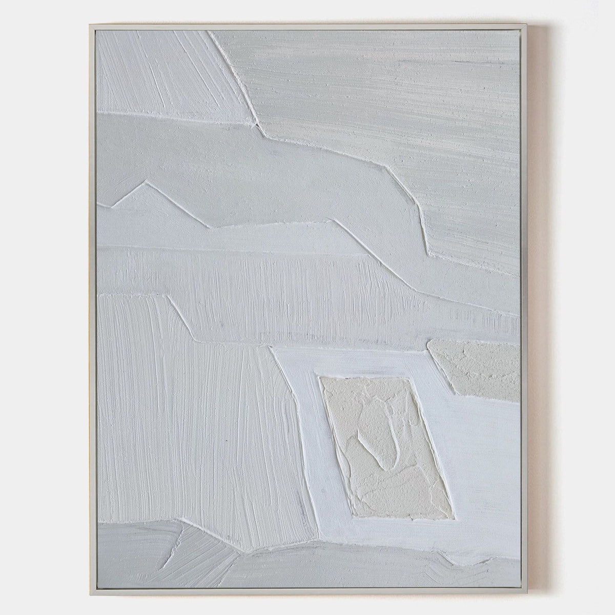 Light Gray Textured Abstract Wall Art Vertical