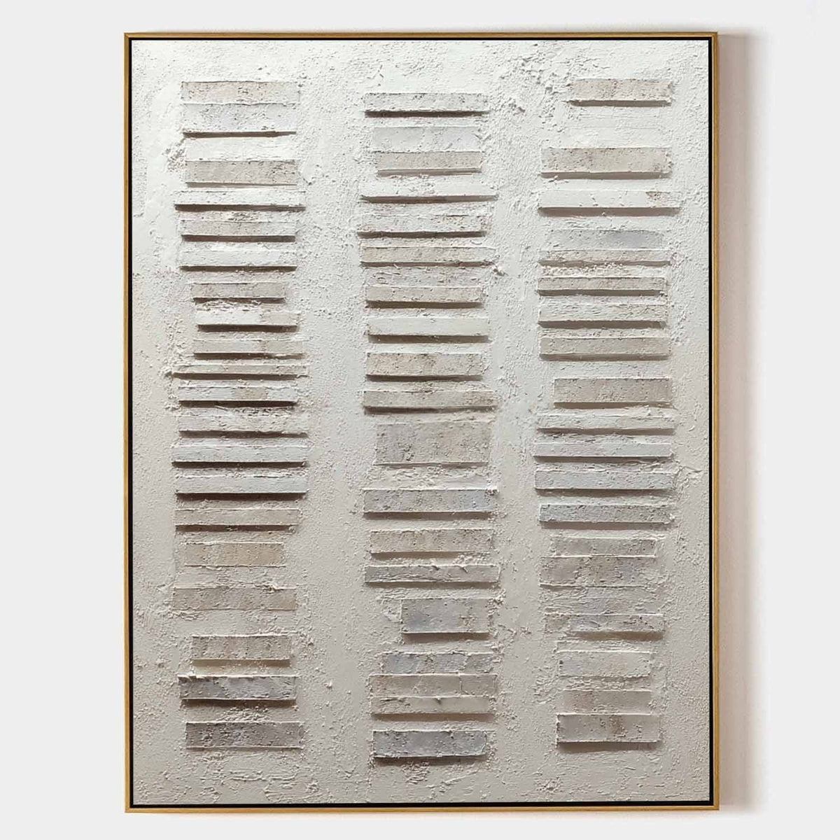Wall Art Vertical Textured Abstract Striped Scene Serene Neutral