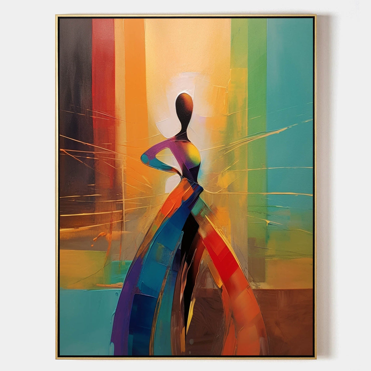 Rainbow Dancer Abstract Figure Painting