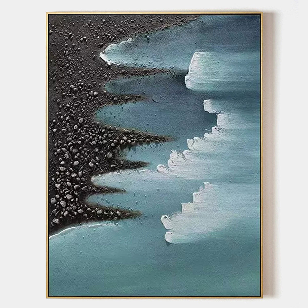 Plaster Coastal Textured Seascape Abstract Painting