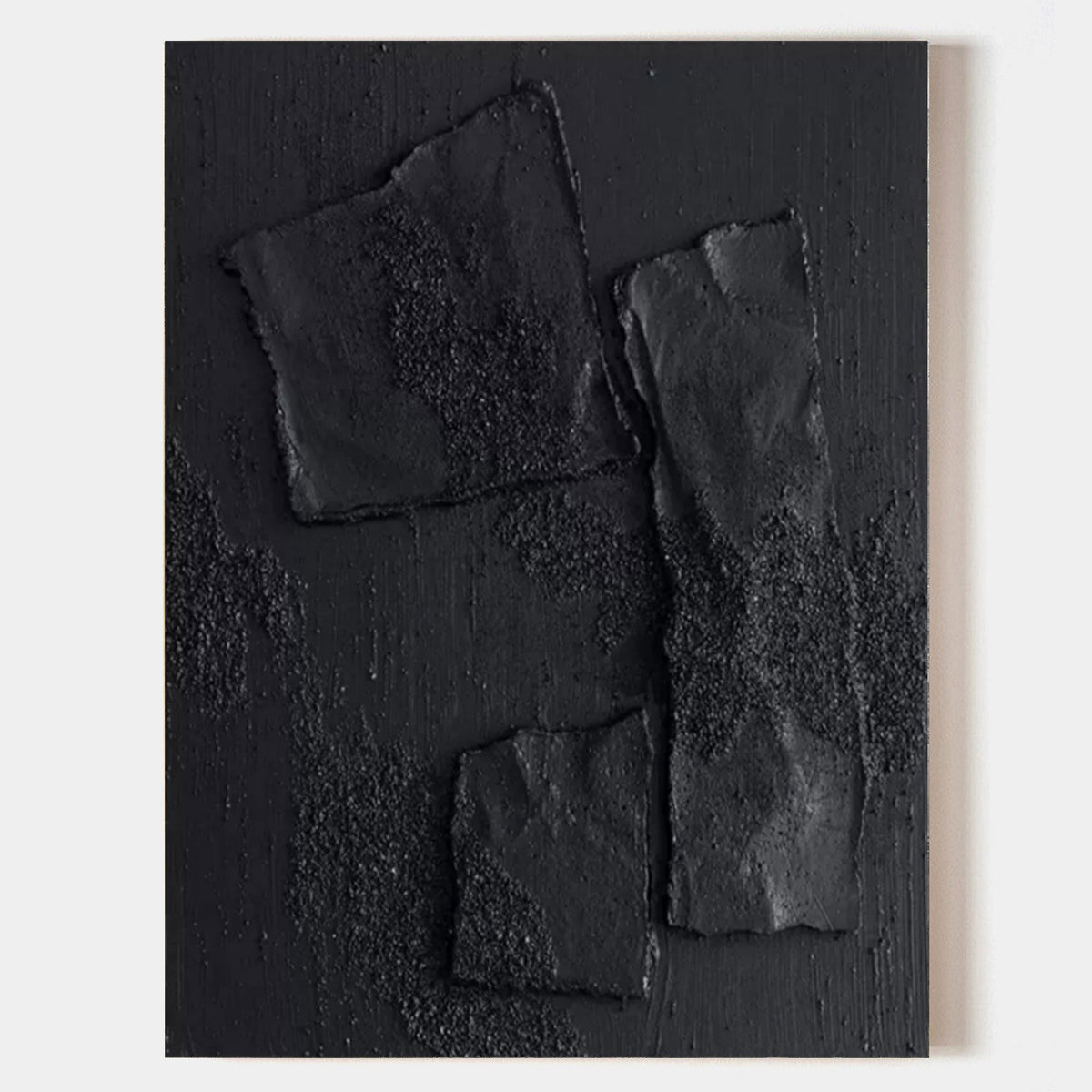 Wall Art Black Monochrome Irregular Block