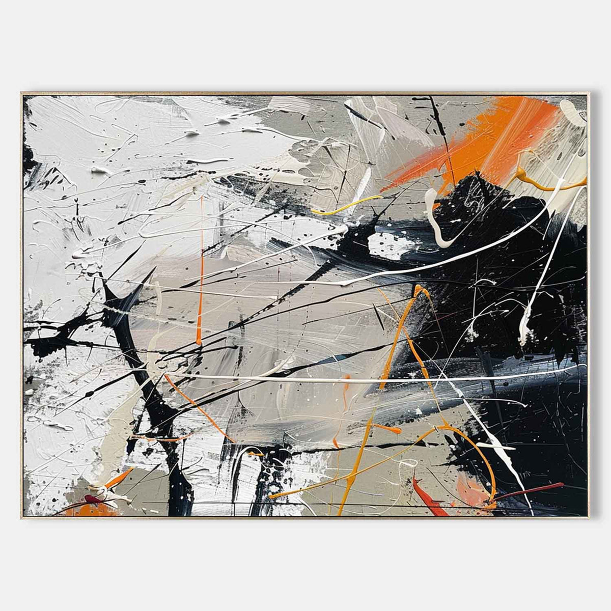 Wall Art Abstract Expressionist Bold Strokes Orange