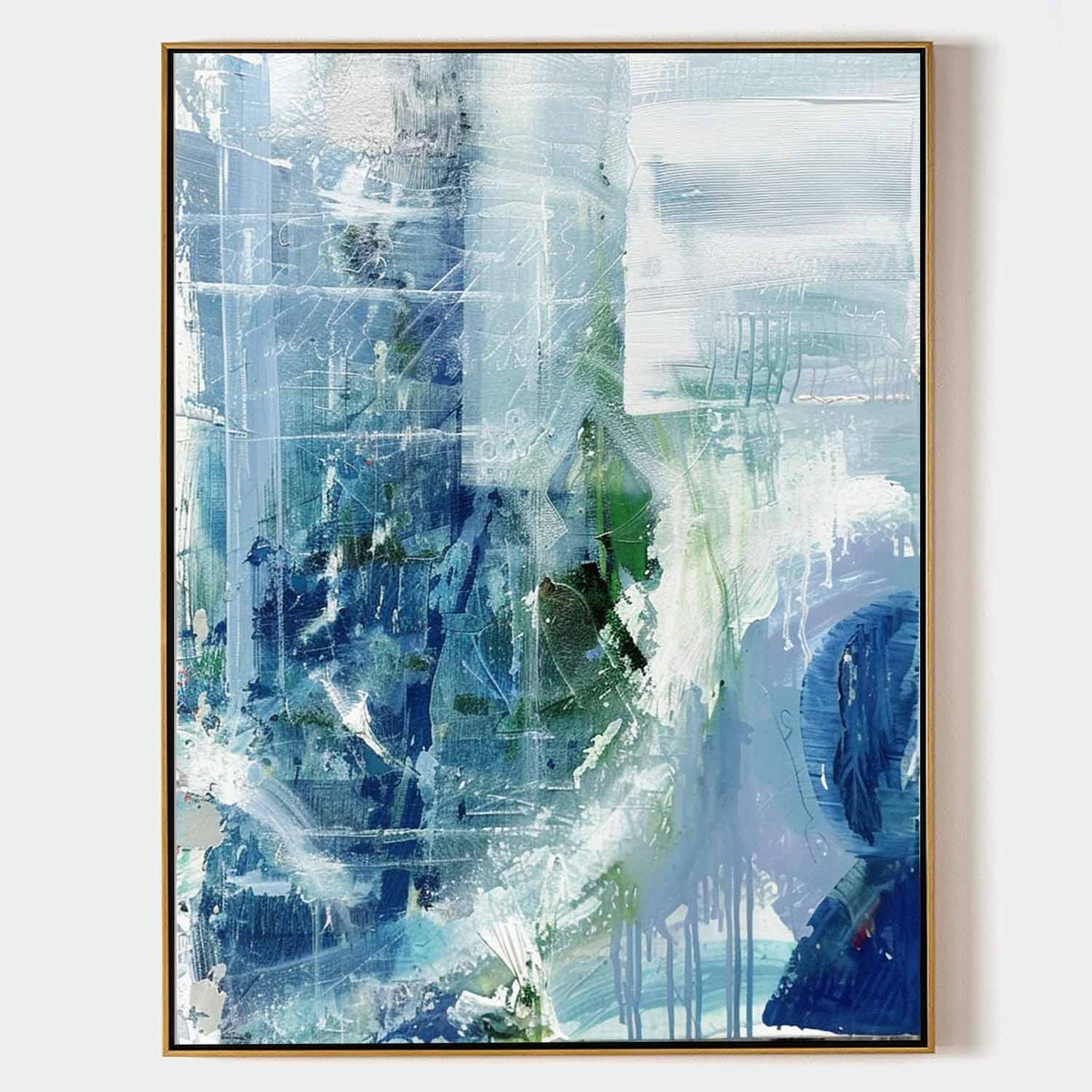 Wall Art Dynamic Textured Blue Green
