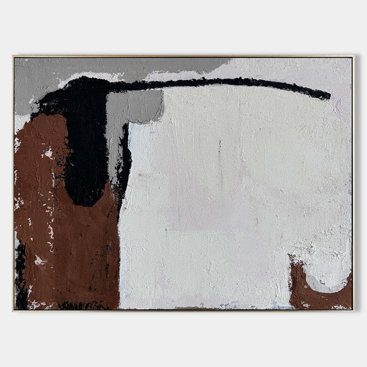Wall Art Abstract Panoramic Neutral Modern Linen Canvas Living Room | Neutralighting