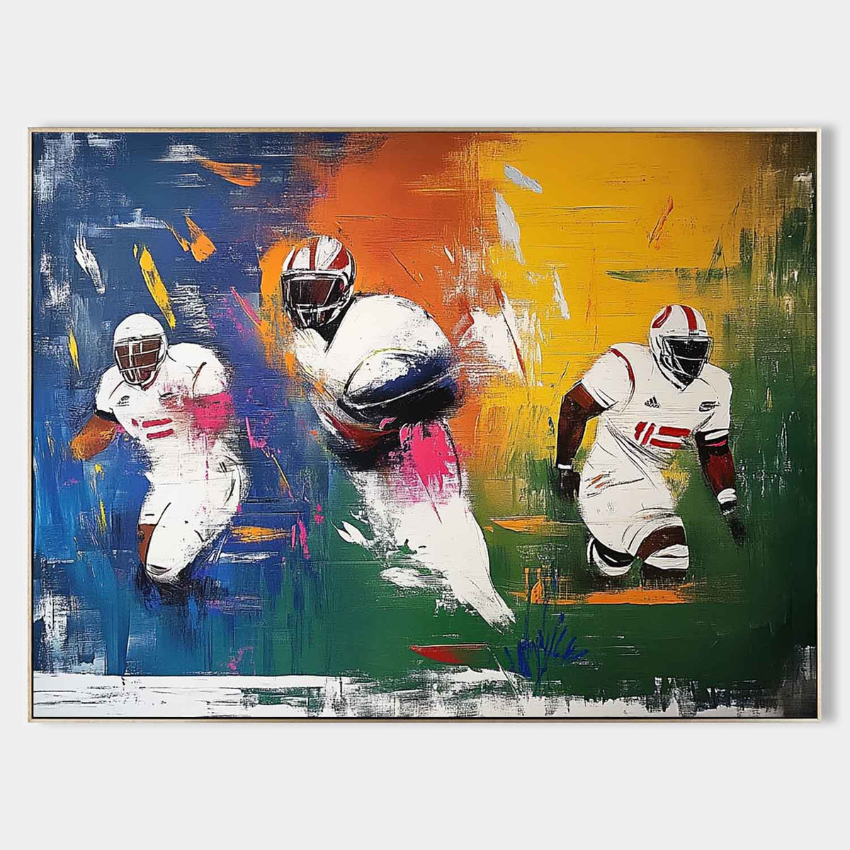 Dynamic American Football Player Painting