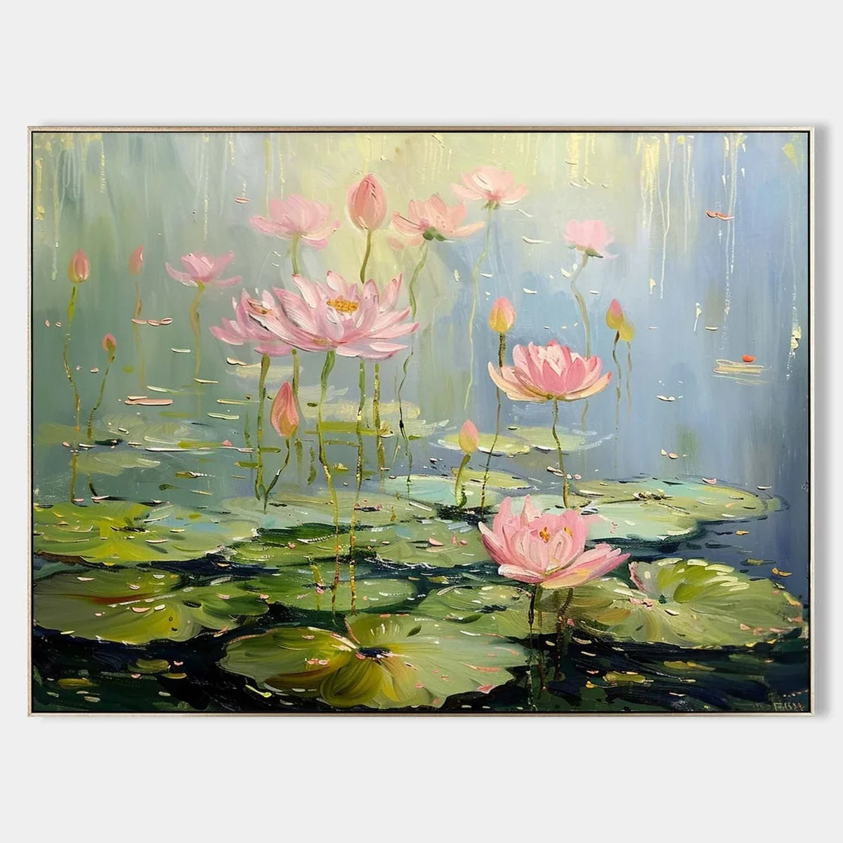 Wall Art Horizontal Lotus Pond Painting
