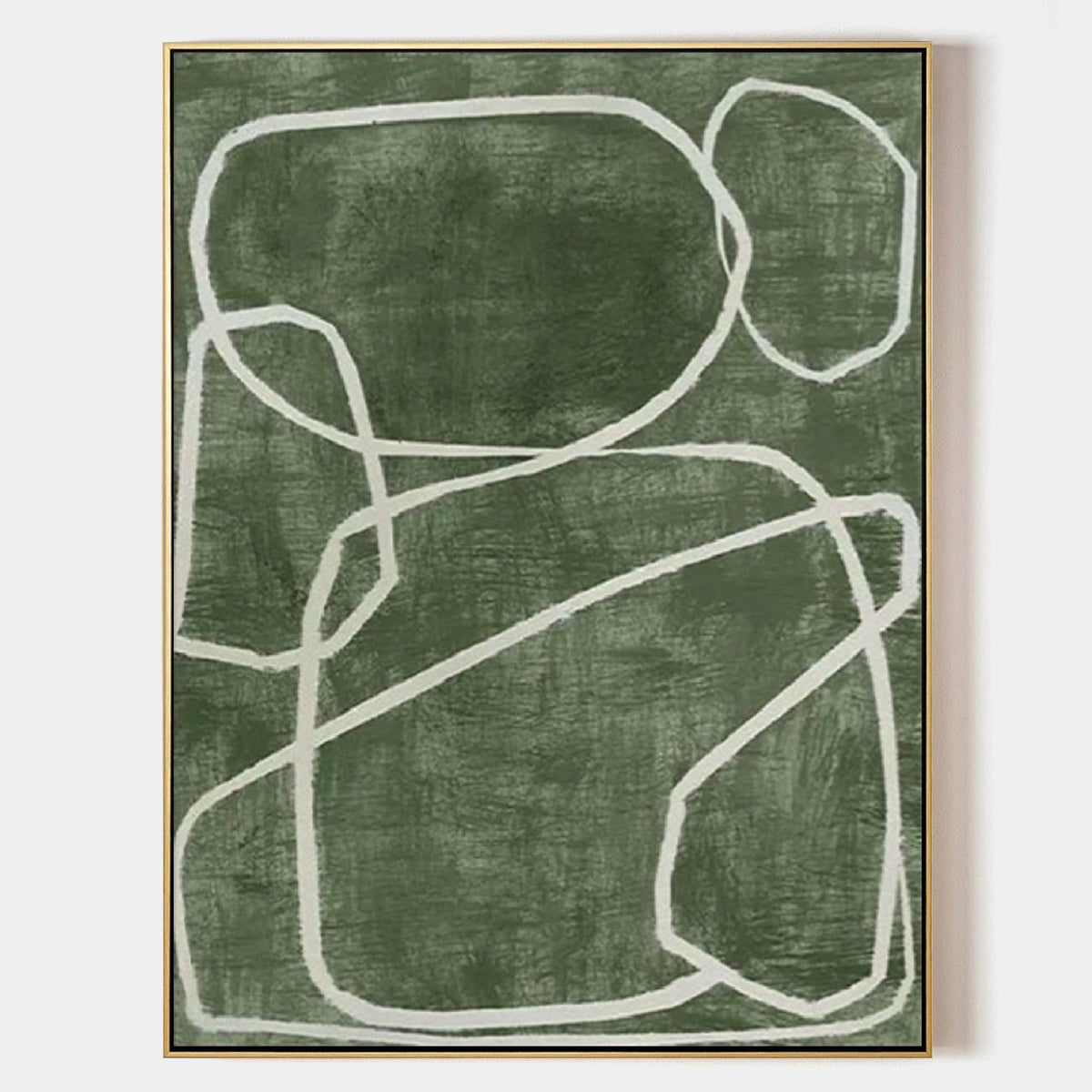Green Abstract Organic Shapes Painting