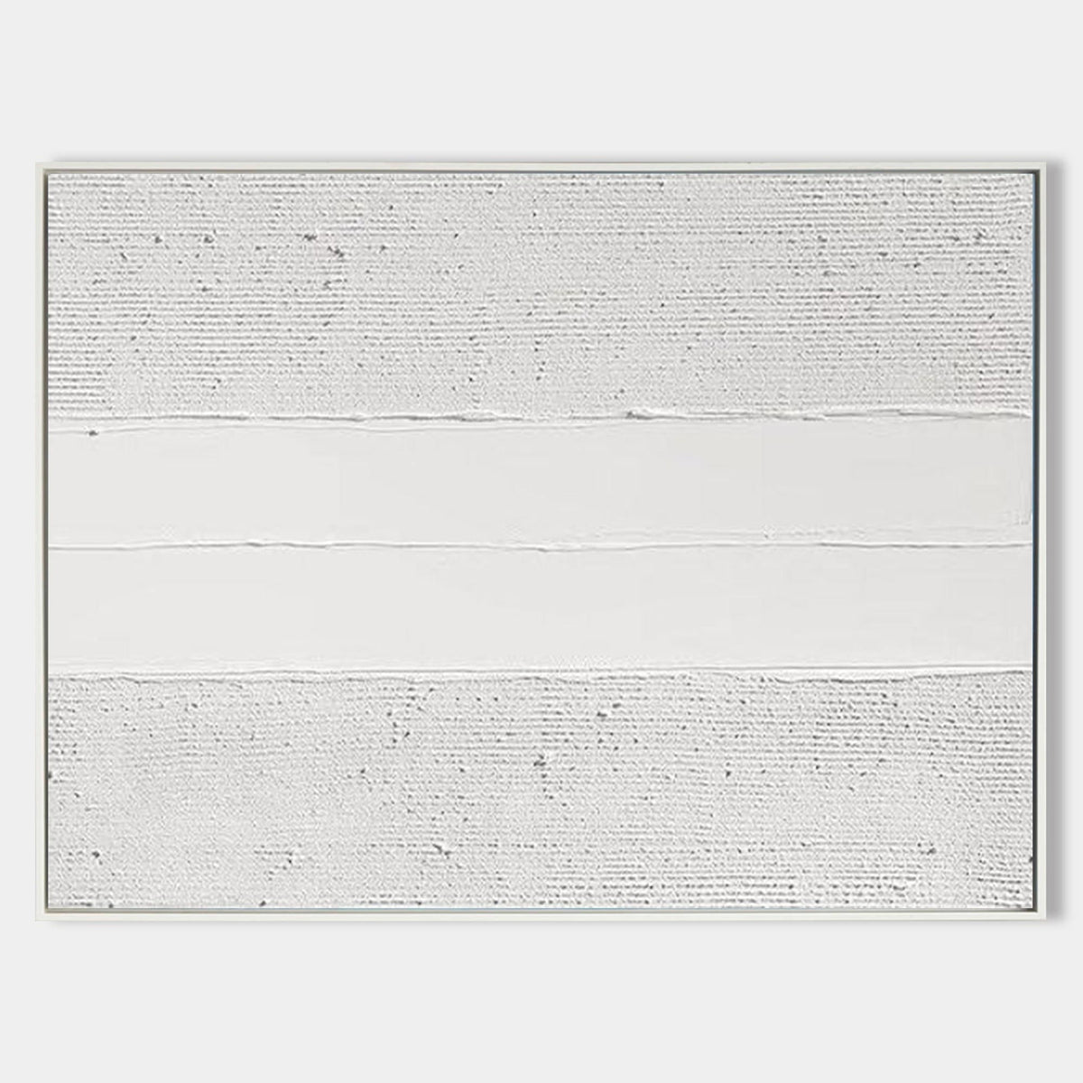 Minimalist White Textured Abstract Oil Painting
