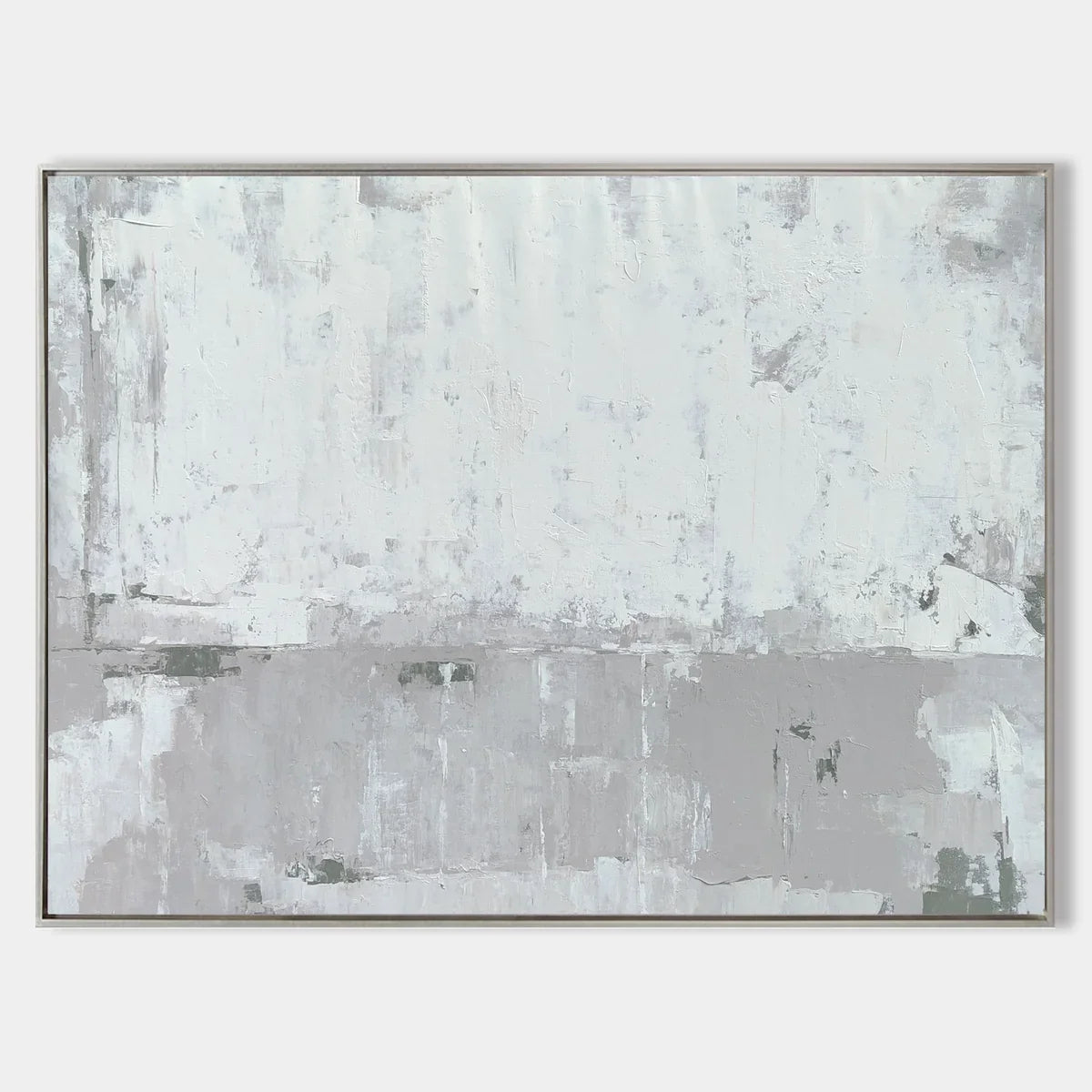 Minimalist Gray Block Painting Horizontal Modern