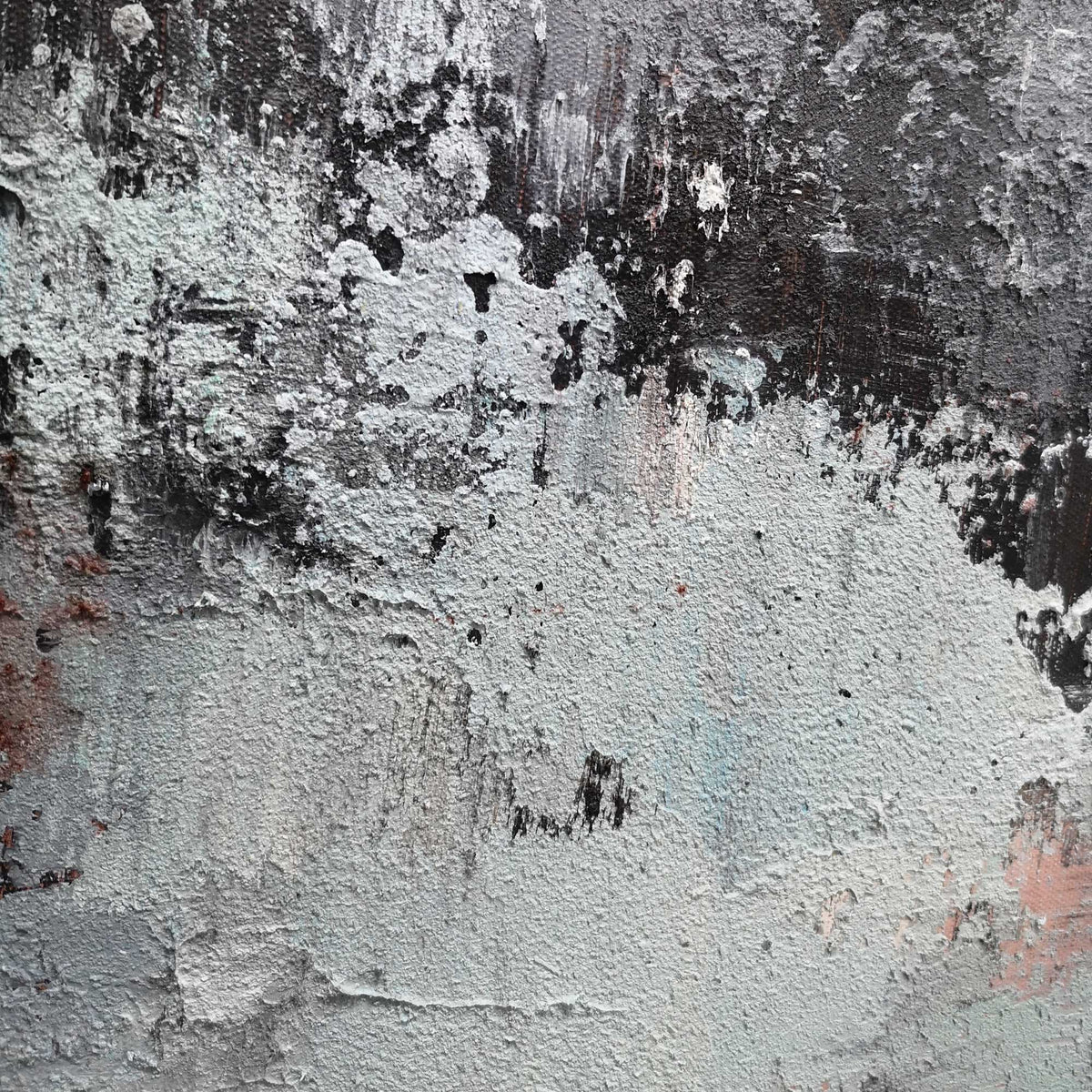 Wabi-Sabi Monochrome Abstract Oil Painting