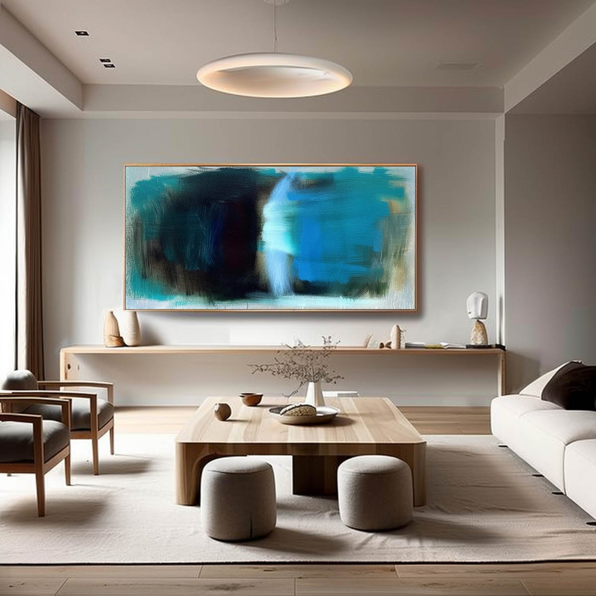 Wall Art Layered Gradient Blue Abstract