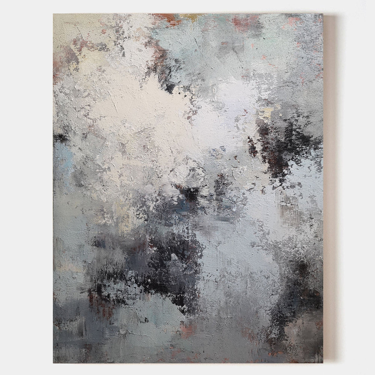 Wabi-Sabi Monochrome Abstract Oil Painting