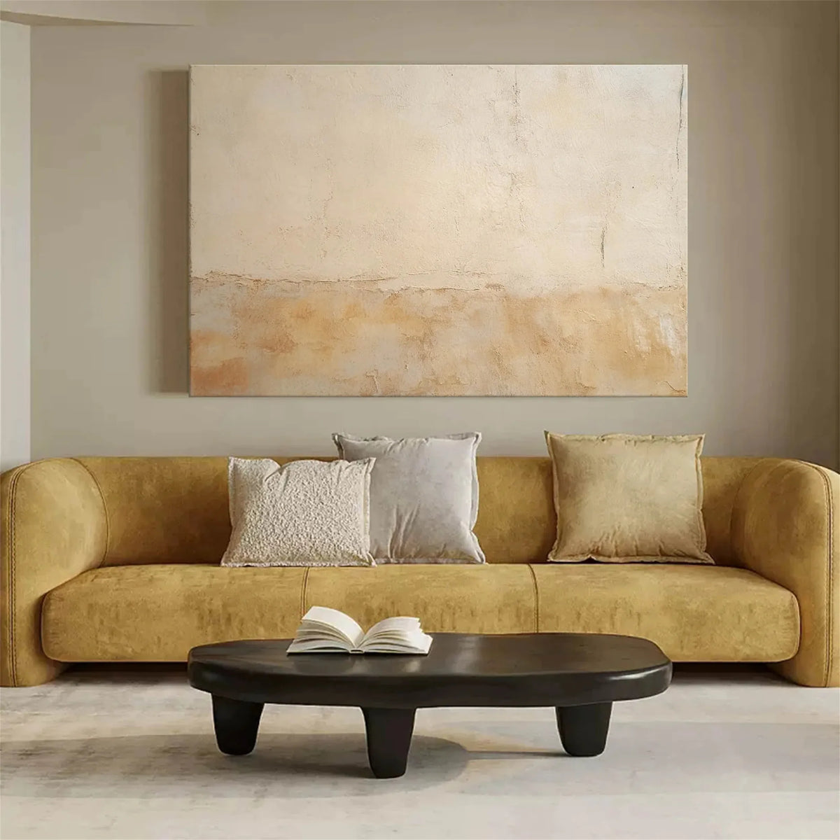 Wabi-Sabi Textured Wall Art Warm Beige Earth