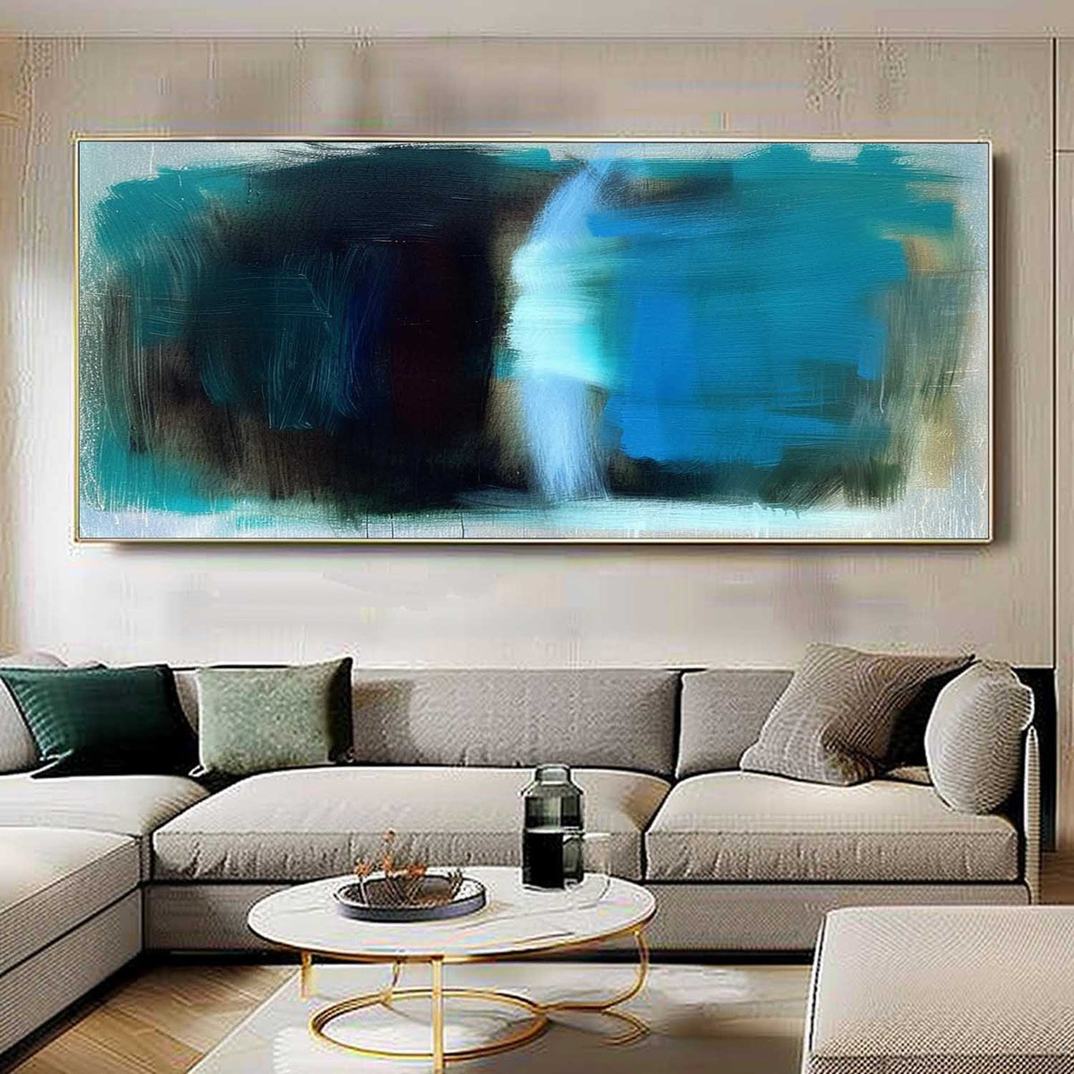Wall Art Layered Gradient Blue Abstract