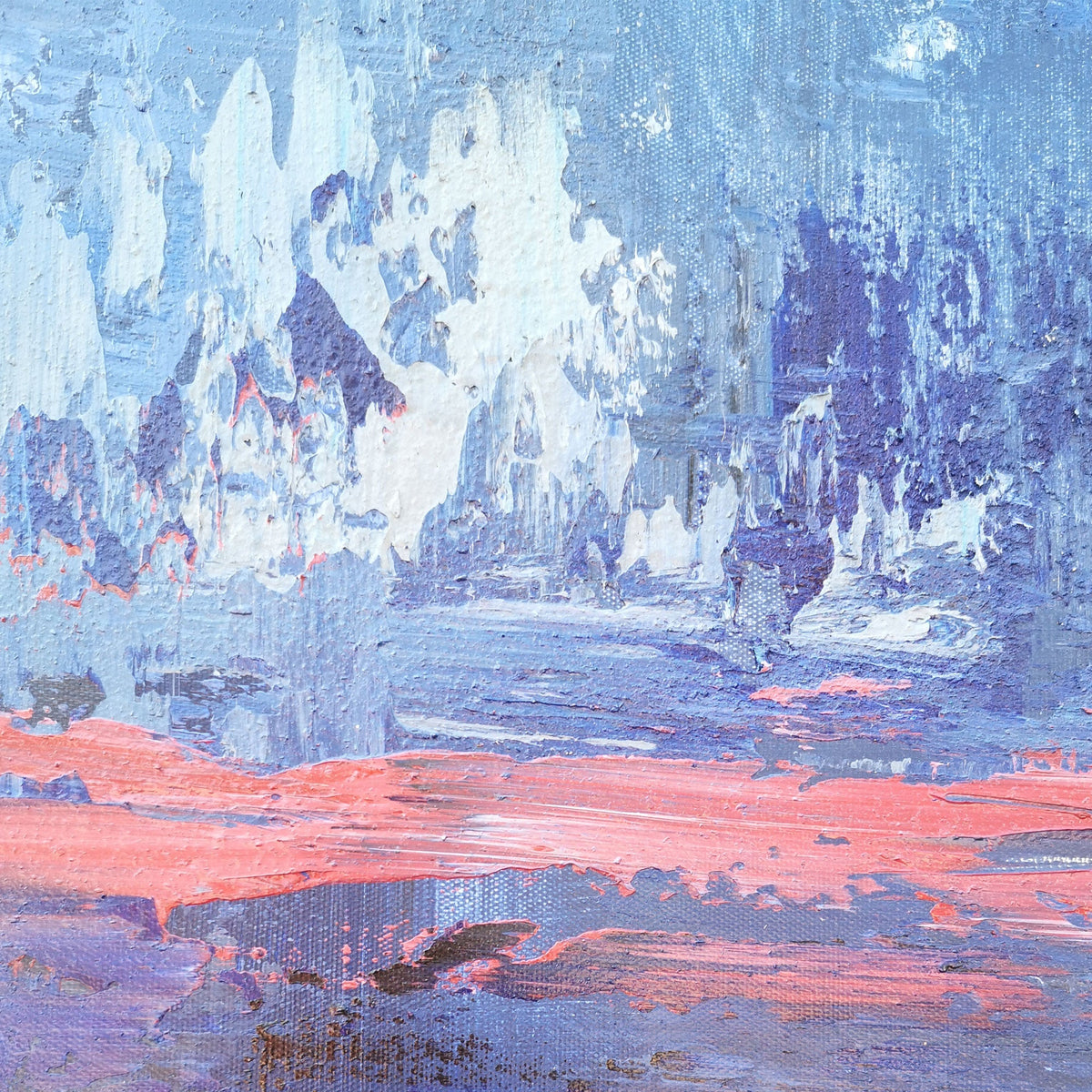 Blue Red Abstract Expressionist Painting