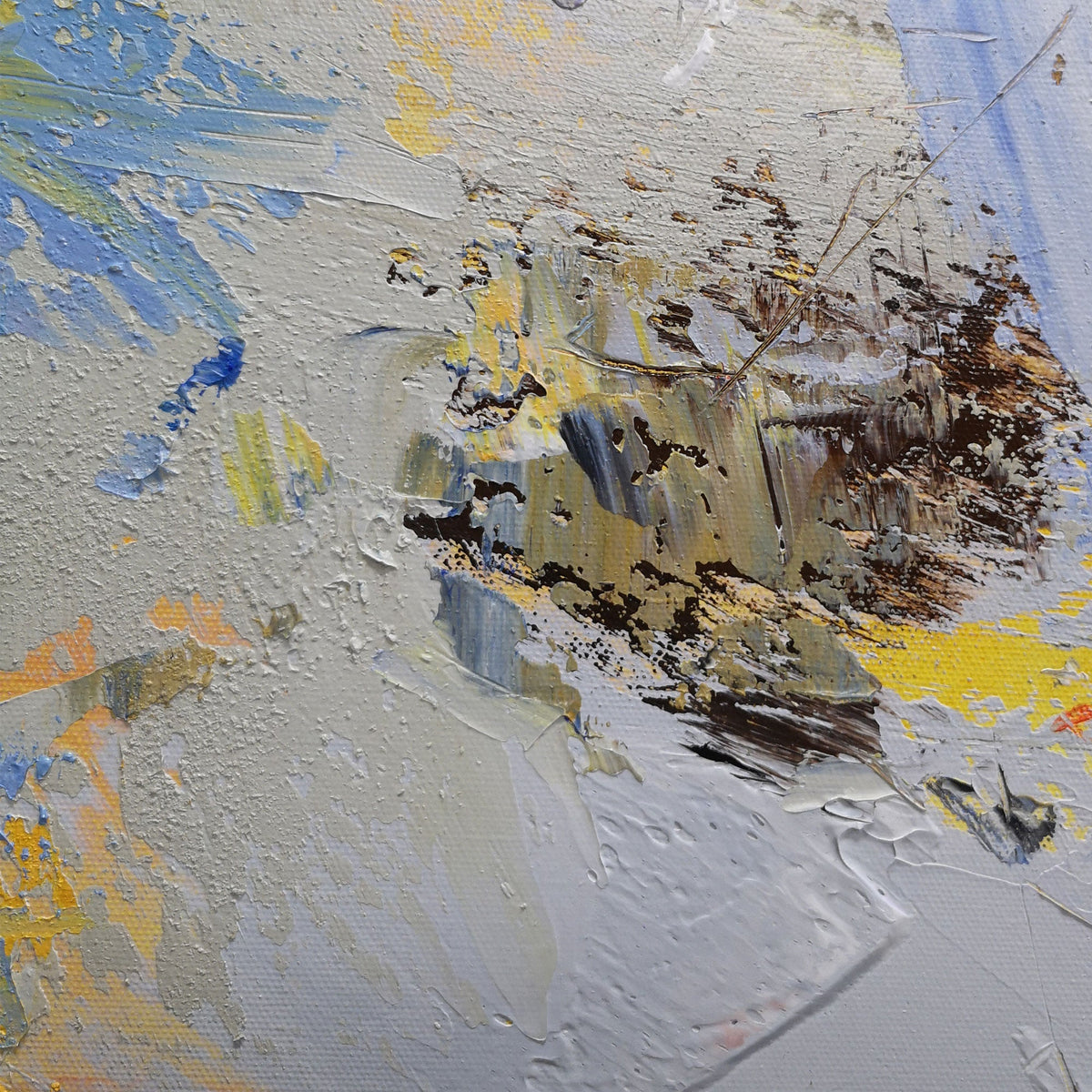 Yellow Blue Abstract Expressionist Painting