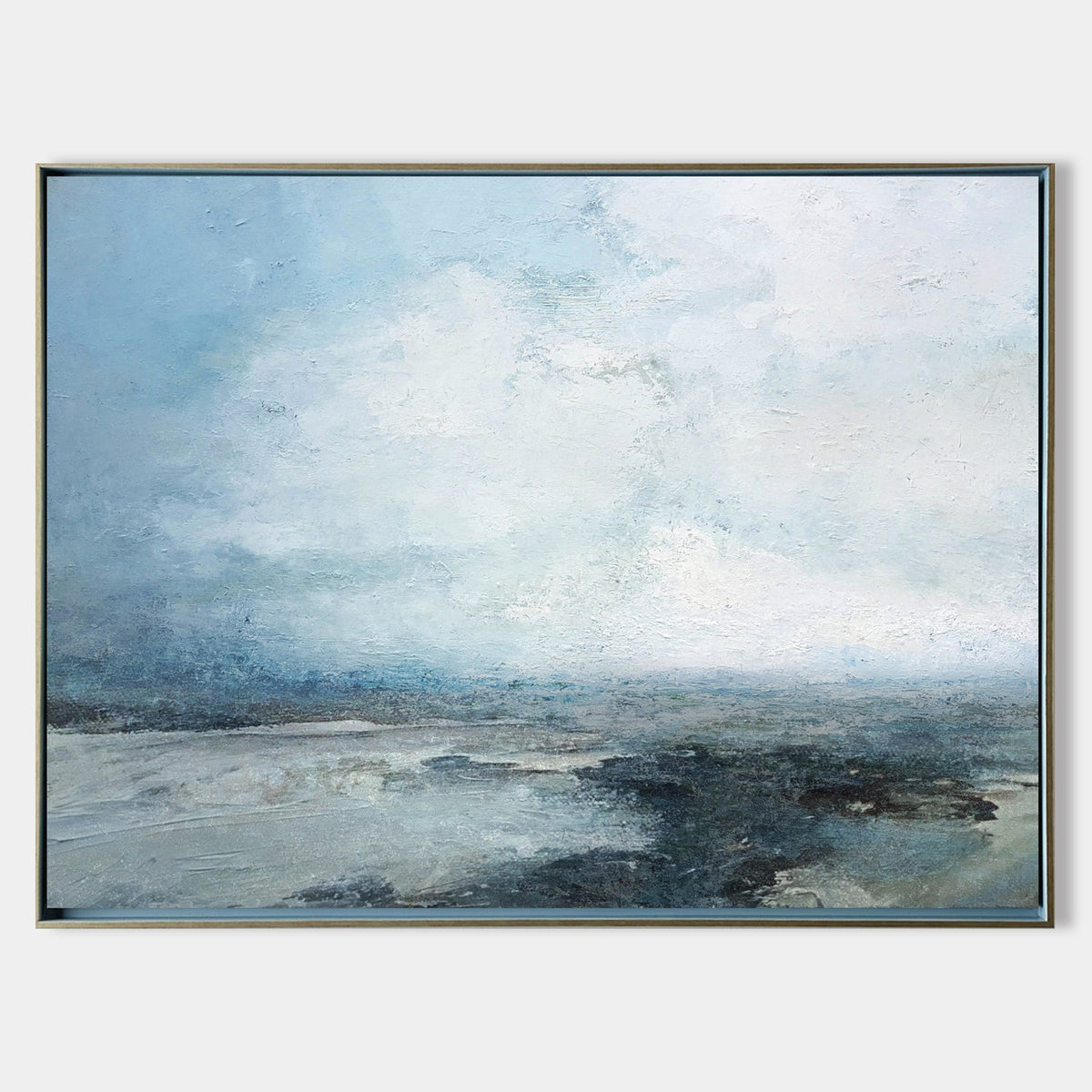 Blue Grey Abstract Coastal Painting