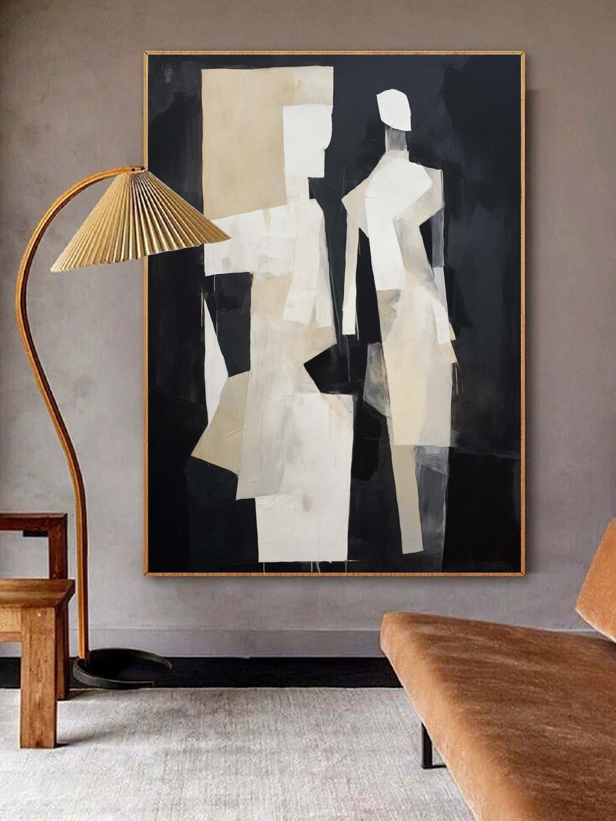 Black And Brown Minimalist Abstract Duo Wall Art