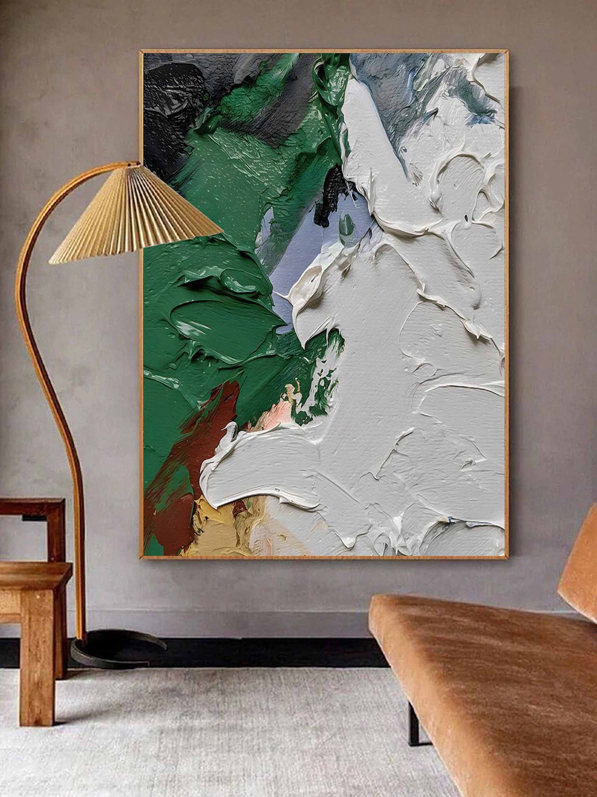 Wall Art Abstract Bold Color Blocking Nature Forest Green