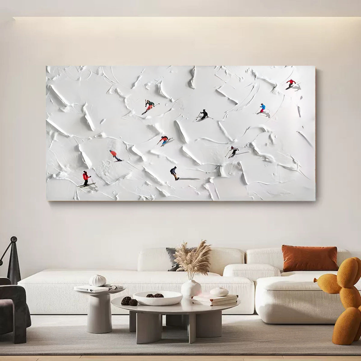 3D Textured Ski Resort Painting Winter Sports