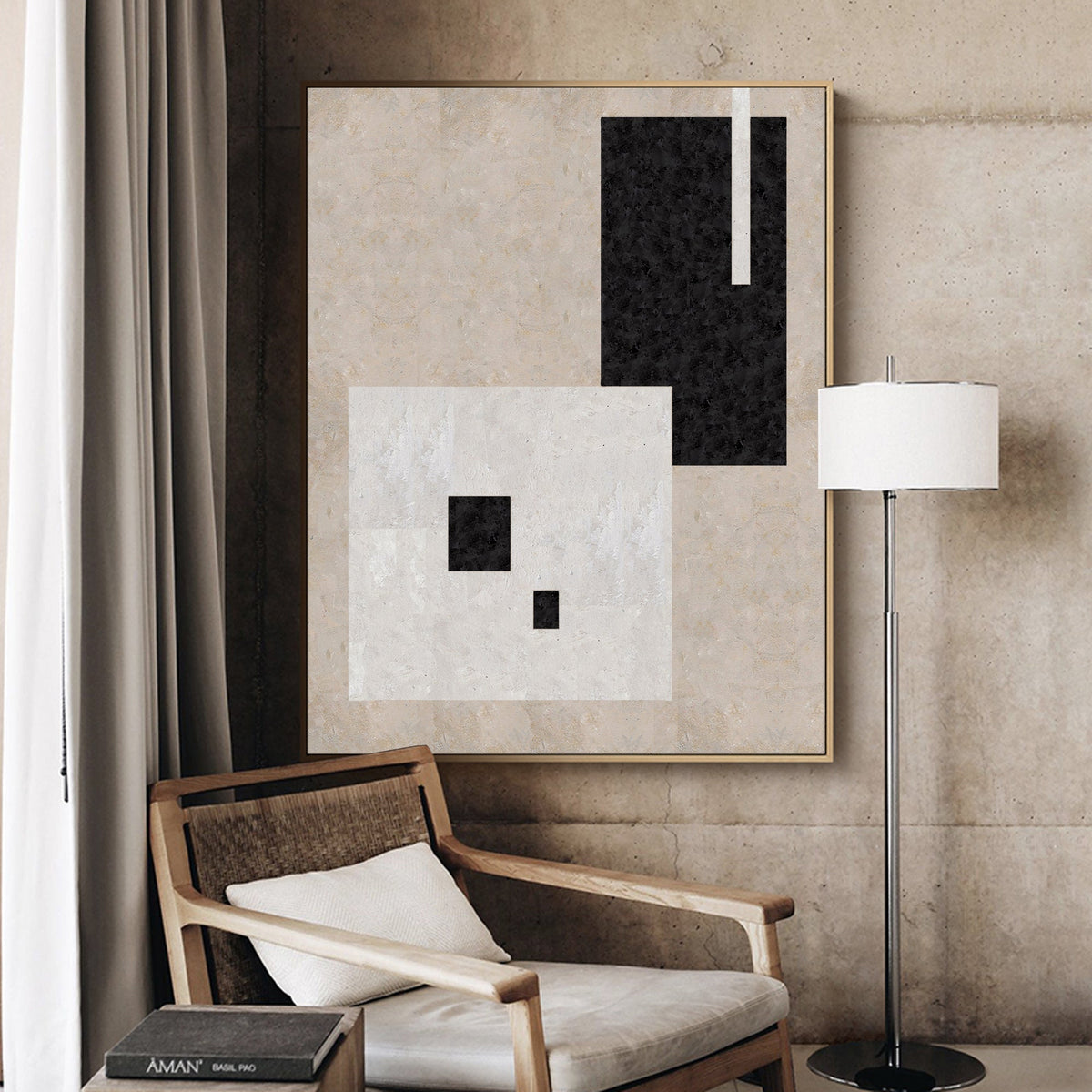 Minimalist Geometric Abstract Oil Painting