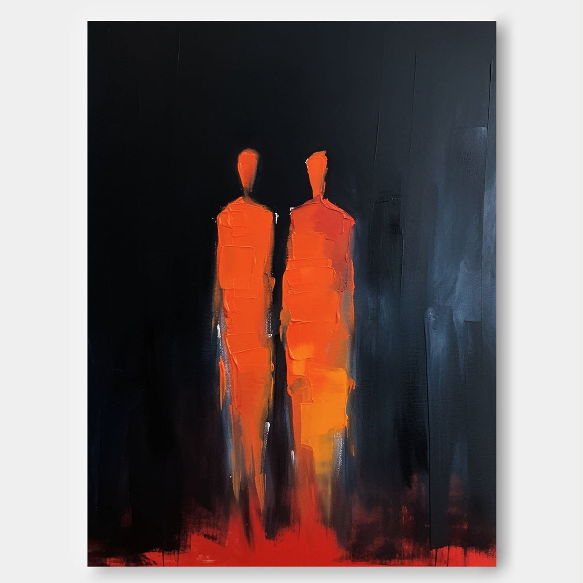 Wall Art Impasto People Silhouette Modern Abstract